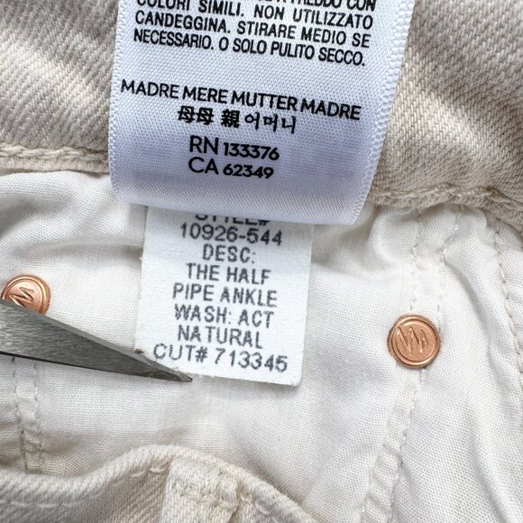 MOTHER Superior The Half Pipe Flood Jeans Wide Leg Denim in Act Natural Cream - Picture 9 of 15